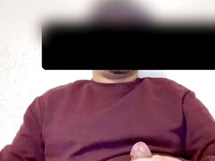 Milking my cock giving thick cum