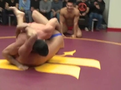Handsome muscle studs wrestling naked