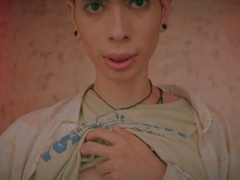 Twink Magic C strokes his massive cock, producing plenty of precum and a thick load of jizz