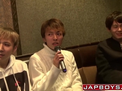 Asian homosexuals at karaoke turn to anal foursome