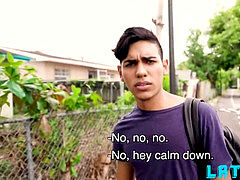 naughty cameraman Films A fag Latino Threesome