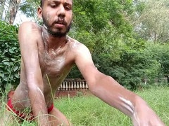 Bathing, penis masturbation, daddy