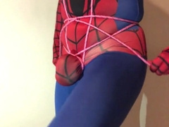 WEENIE and BALL CABLE RESTRAIN BONDAGE TORMENT ** INSATIABLE SPIDER-GUY **