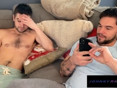 Aiden Asher gets his tight hole wedged by tattooed hunk Johnny Rapid in a wild gay encounter