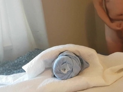 Hot Guy's Orgasmic Release in a Towel