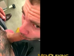 Bearded colleagues kiss and anal fuck at the office