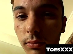 ToesXXX.com - Wiley works his big meat and slides it between his soles in foot play