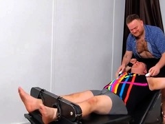 Bound Chubby Endures Tickling