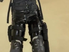 Condom fellow dressed in rubber gear