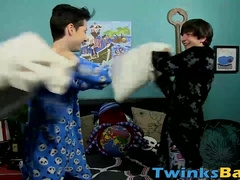 Horny cock suckers have passionate fuck fest in the bedroom