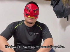 Asian round dude, electro-hitachi in ass-fuck, puffies clipped, jockstrap grubby white.