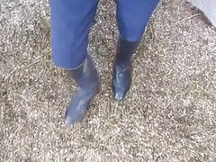 My riding boots in the stables