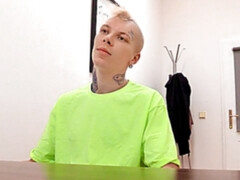 Inked dude with blond hair fucked during an audition
