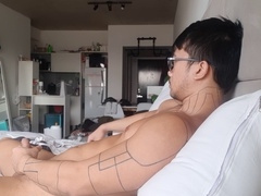 Asian guy jerks off for your pleasure