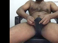 wooly sizzling INDIAN dad PLAYING WITH HIS BIG UNCUTDICK