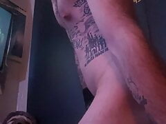 Curious straight amateur tattooed guy gets bent over