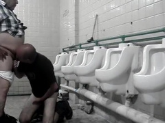 Big bellied grandpa getting sucked