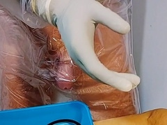 Gay chastity, crossdresser latex, gay cum