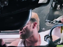 Stuck Under The Hood Of The Car And Gets Fucked By Greg Dickson - Bruce Jones