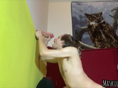 Spunk-Facialed Teenage De-Robes and Takes Ample Bone