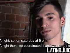 LatinoJuice.com - Slender gay Ross stuffed his mouth with an enormous cock for cash