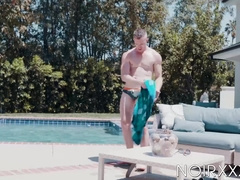 Delicious Parker Payne pushed me onto the bed and pricks my ass with his cock