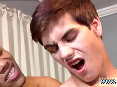 Sneezing male gay porno very first time Landon boned and jism drenched!