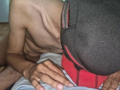 Step-father's knob in the crevasse spews jizm right inwards the greedy sissy submissive