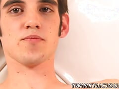 Adorable twink Clay Johnson masturbates his long dick solo