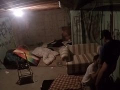 Getting my holes used in my parents basement on