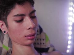 Hot Big Dick Latino Magic C Jerks with Spit, Cums Inside a Cup and Lets It Drip Into His Mouth to Swallow His Own Cum