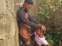 BIG BLACK COCK drills Youngster Femboy outdoors