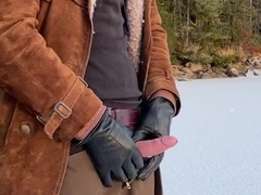 Milking off on a frozen lake - Vertical 60fps