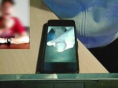 Caught colleague secretly jerking off during online work meeting and joined him masturbating our cocks to big cumshots