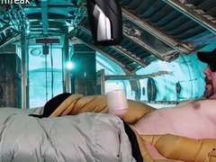 Fleshlight Launch Shiny Down Bag Hands Free Masturbation. 8 Min