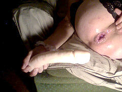 Anais plays with thick fake penis