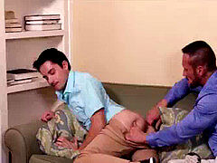 Angry daddy force plows Son