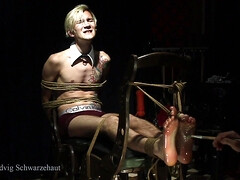 Tickling for Nicky`s feet with oil