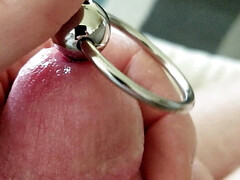 Stuffed penis cumshot