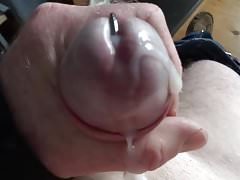 Cock ring wank in slow motion