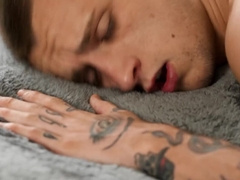 Going deep in that tight asshole before cumming in him