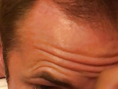 HOTTEST cum swallowing slave licking her ass and balls