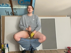 Point Of View: you Catch your Construction Employee Jizzing on the Job