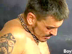 Big fuckpole inked professor fucking hard at twink student