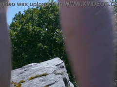 Draining and peeing nude outdoors