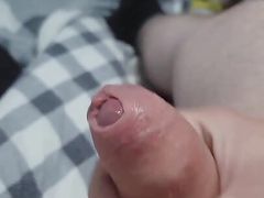 Jerking off my grower dick before going to sleep