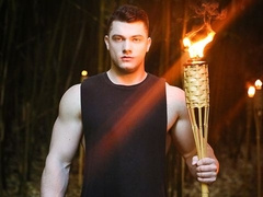 Hotties JJ Knight and Collin Simpson fucking outdoors