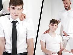 Young Missionary Demonstrates His Submission And Takes This Holy Mans Hard Cock Deep In His Guts