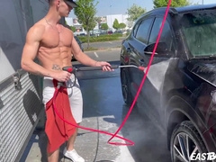 Teenage wolf Tommy Gold undergarments and muscles lubricating