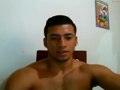 Hot Colombian shows off his big uncut cock